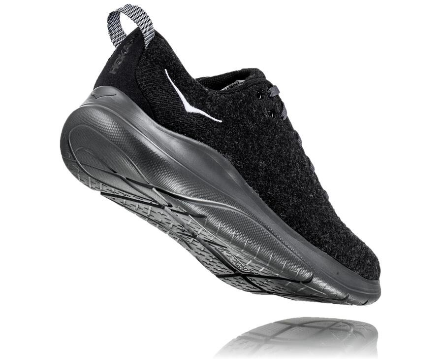 Running Shoes Mens - Hoka One One Hupana Flow Wool - Black - KQRBEOV-20